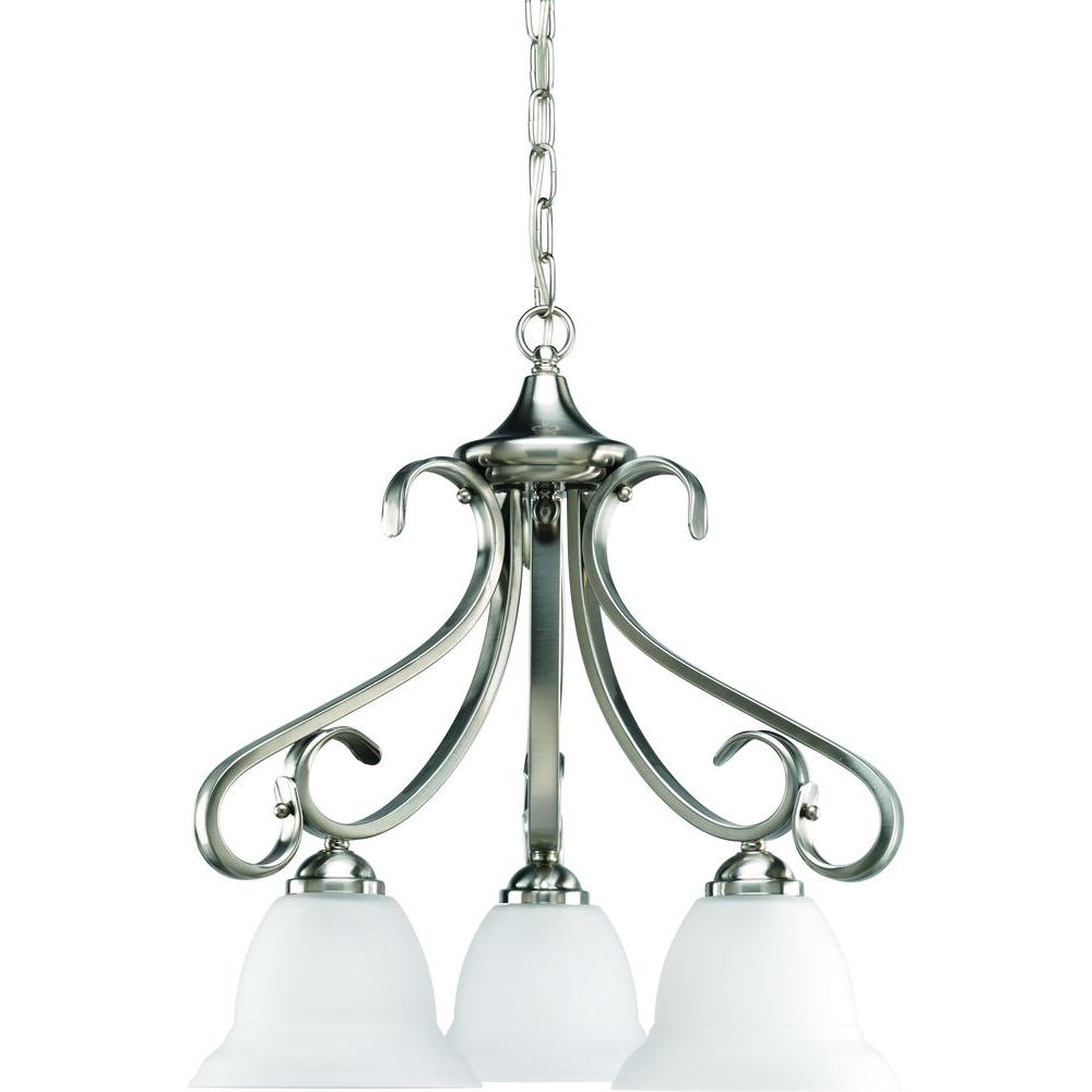 Progress Lighting Torino Collection 3 Light Brushed Nickel Progress Lighting Torino Collection 3 Light Brushed Nickel Chandelier