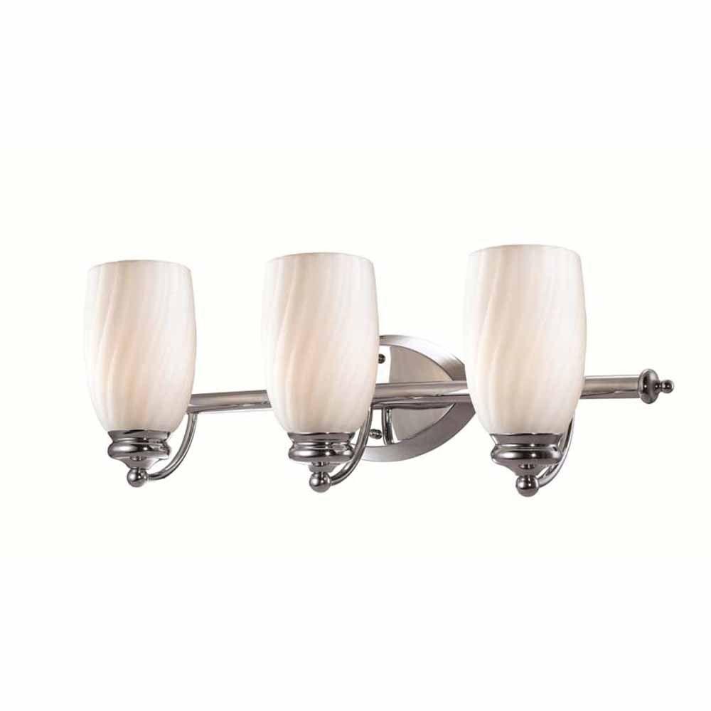 Hampton Bay 3 Light Chrome Bath Bar With Frosted White Glass Hampton Bay 3 Light