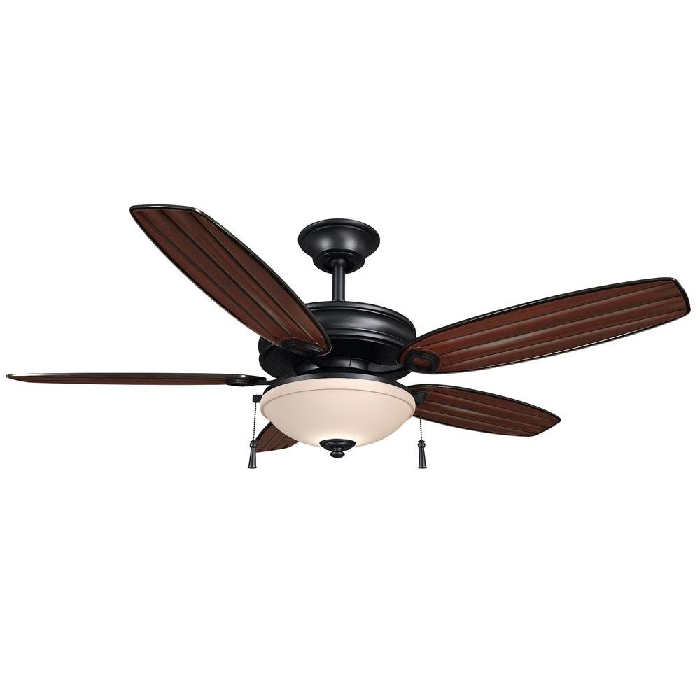 Hdc Oconee 52 Indoor Outdoor Natural Iron Ceiling Fan With Light Hdc