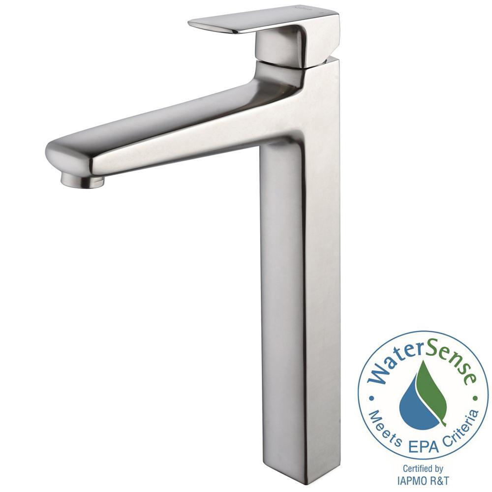 Kraus Virtus High Arc Vessel Bathroom Faucet In Brushed Nickel Kef Kraus Virtus High Arc Vessel Bathroom Faucet