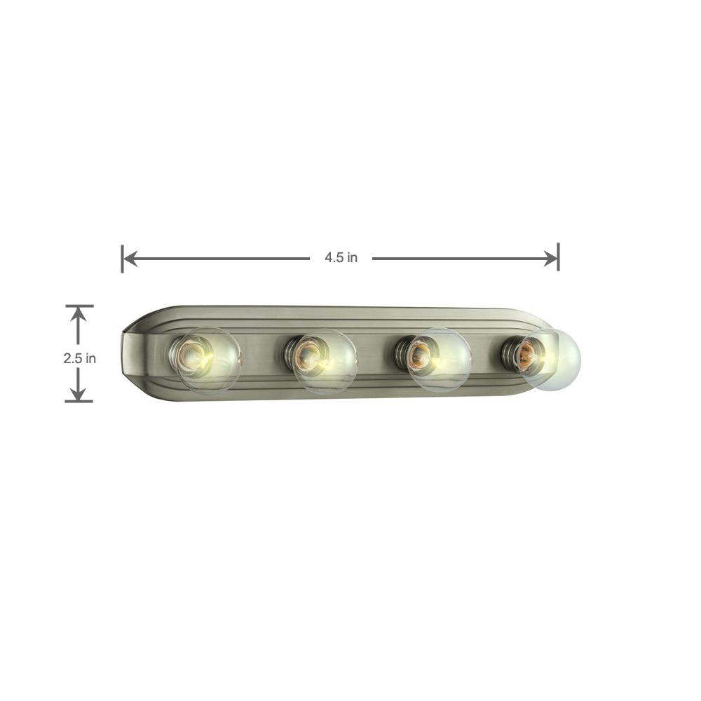 Hampton Bay 4 Light Brushed Nickel Vanity Garland Home Center Hampton Bay 4 Light Brushed Nickel Vanity