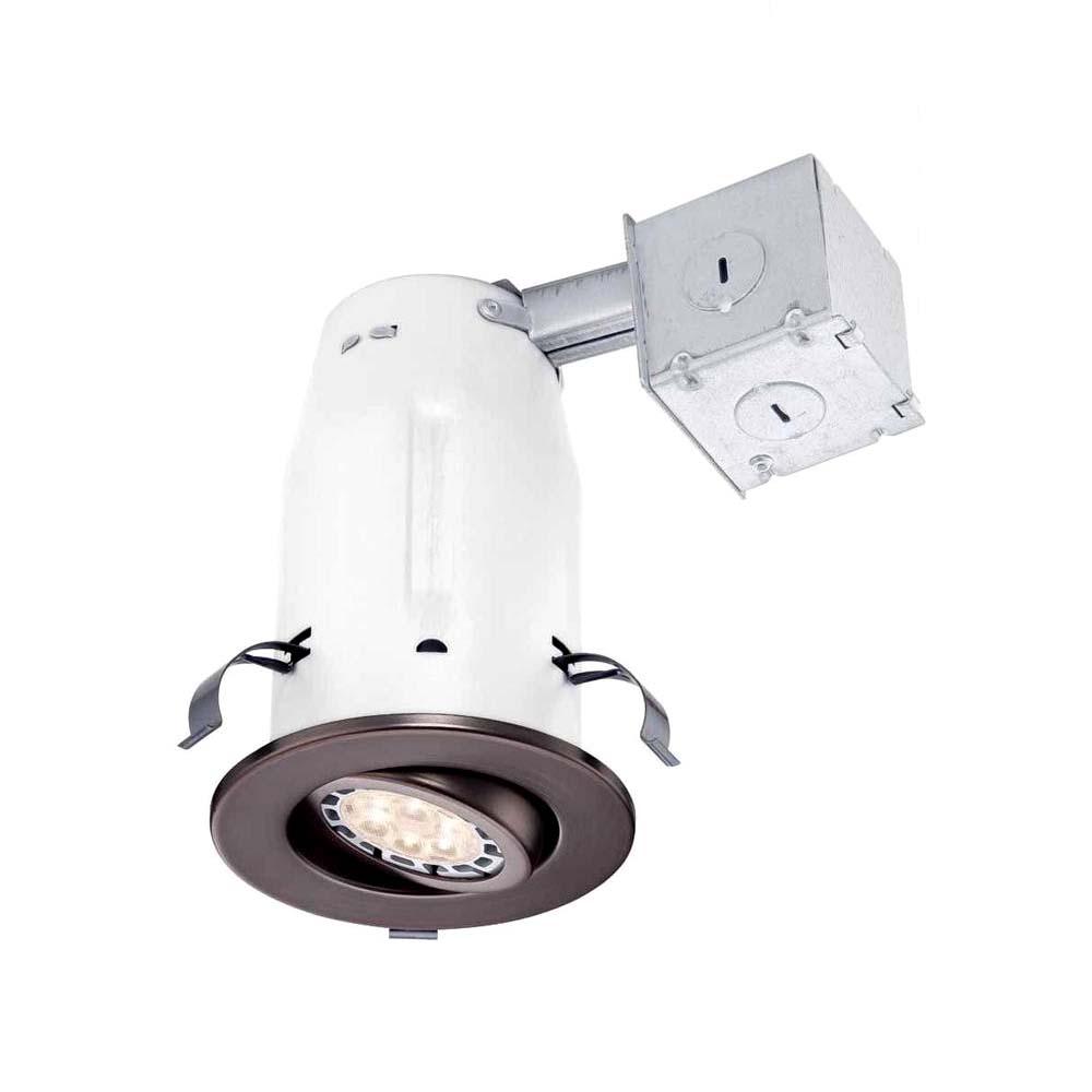 Recessed Lighting Archives Garland Home Center Commercial Electric 3 In Bronze Recessed Non Ic Gimbal Led Lighting Kit