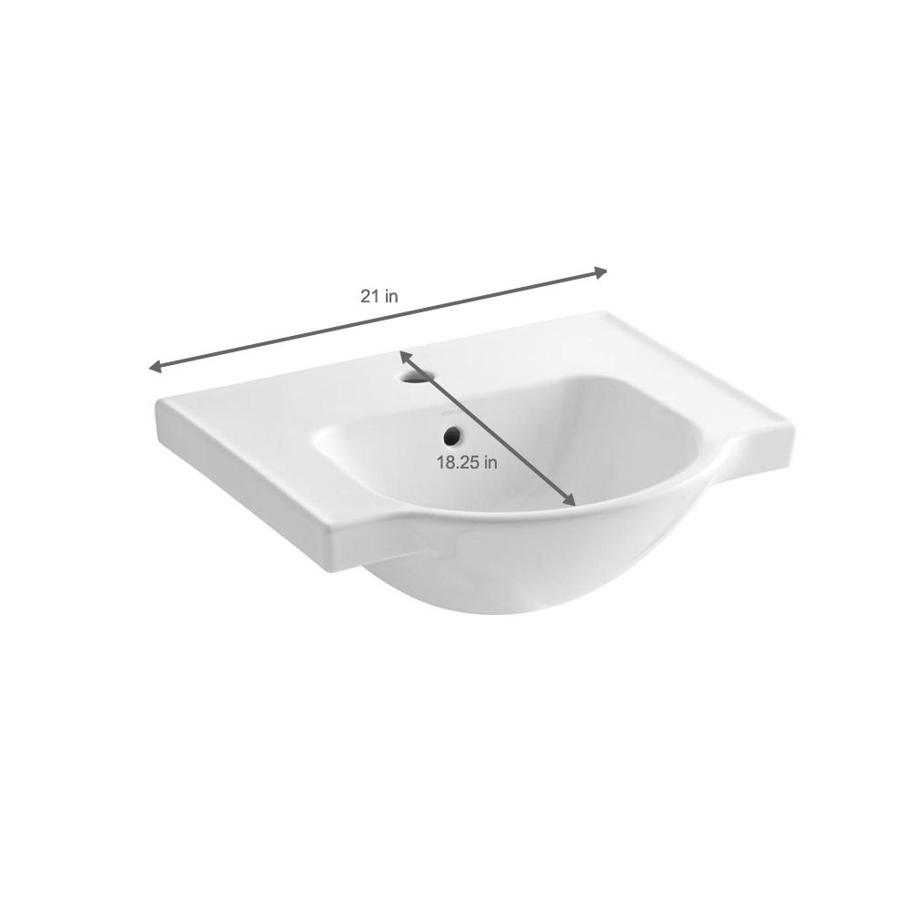 Kohler Veer 21 Pedestal Sink Basin White Overflow Drain Single Hole K 5247 1 0