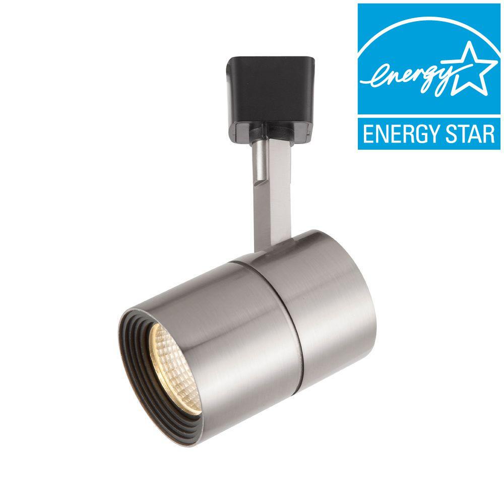 hampton bay brushed nickel dimmable led cylinder track lighting