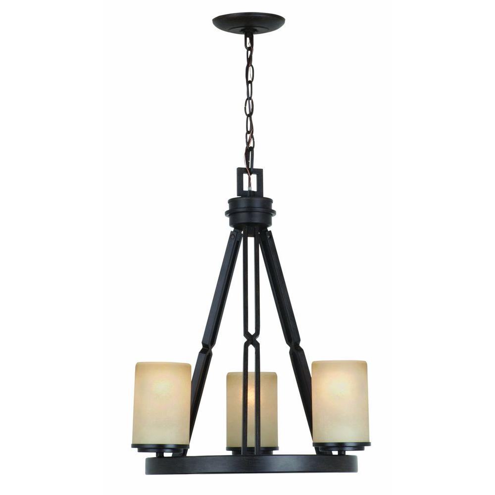 Chandeliers Garland Home Center Hampton Bay Alta Loma 3 Light Dark Ridge Bronze Chandelier