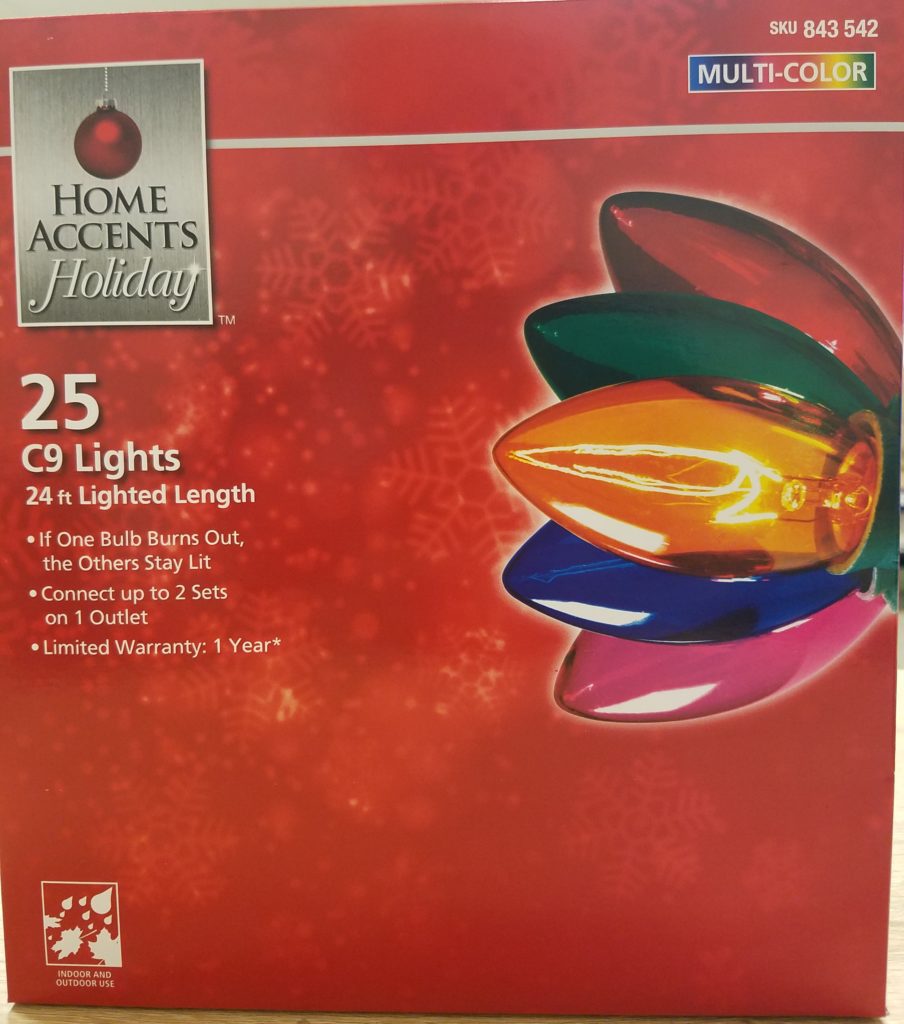 2PACK Home Accents Holiday 25 Multicolor C9 Lights Indoor/Outdoor 24