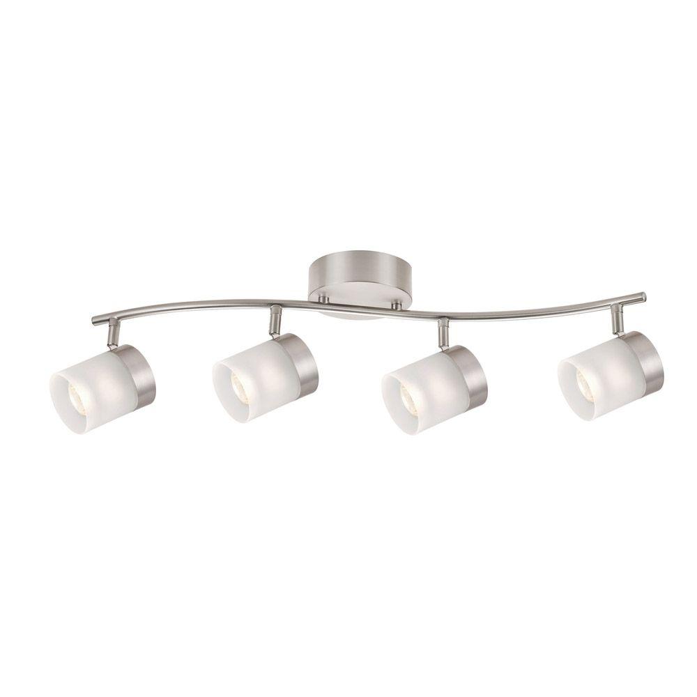 Hampton Bay 4 Light Brushed Nickel Halogen Track Lighting Kit With Hampton Bay 4 Light Brushed Nickel Halogen Track