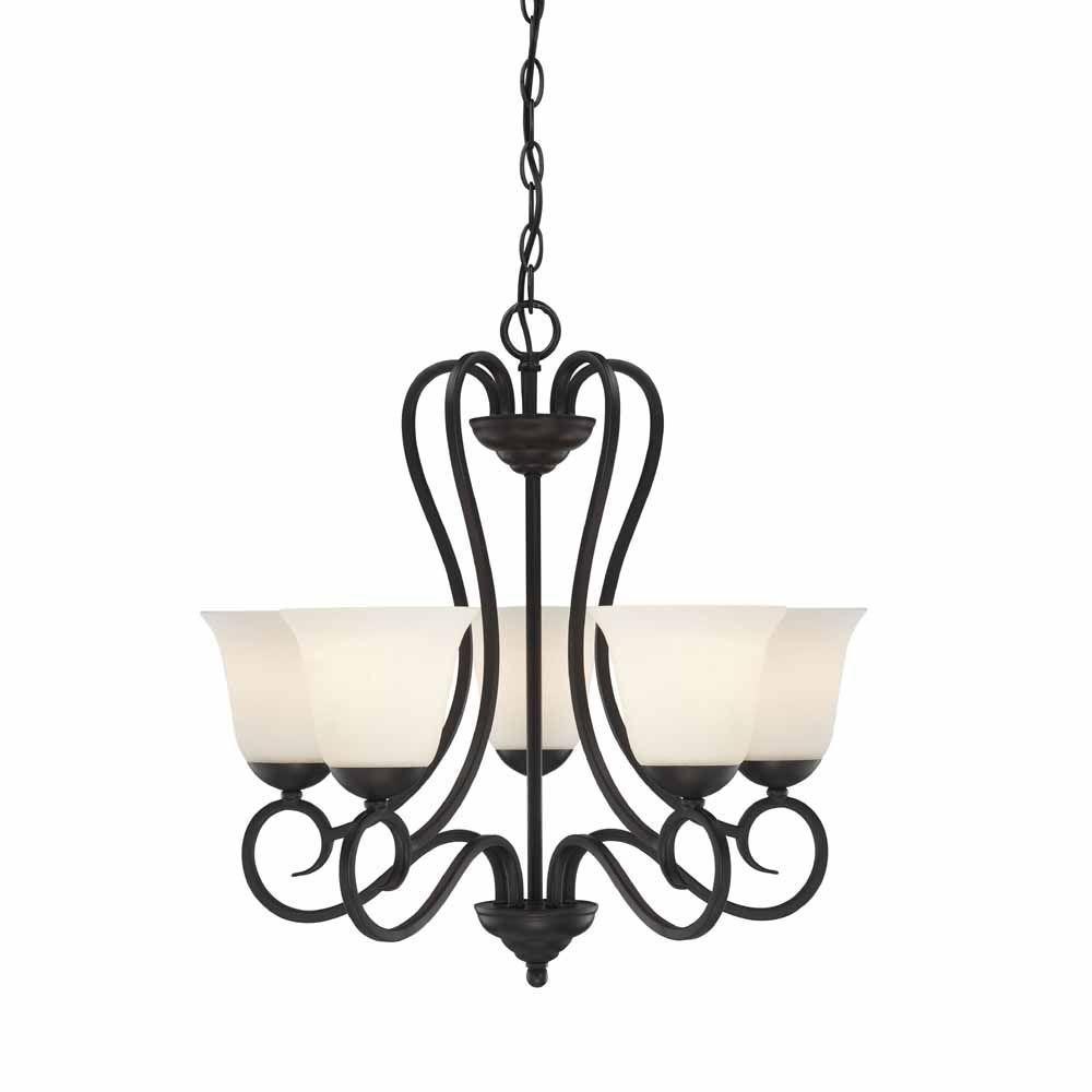 Hampton Bay 5 Light Interior Chandelier Satin Bronze 1001 398 745 Hampton Bay 5 Light Interior Chandelier Satin Bronze 1001 398 745