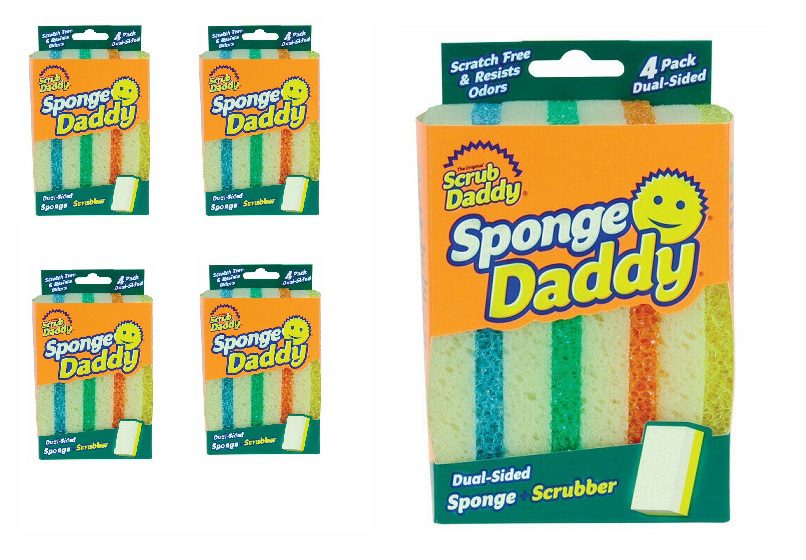 Scrub Daddy Sponge Daddy Sponge + Scrubber, Dual-Sided, 3 Pack - 3 sponge