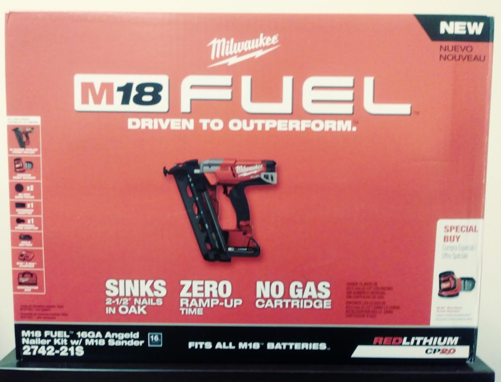 New Milwaukee M18 FUEL 18V LitIon 16Gauge Angled Finish Nailer Kit