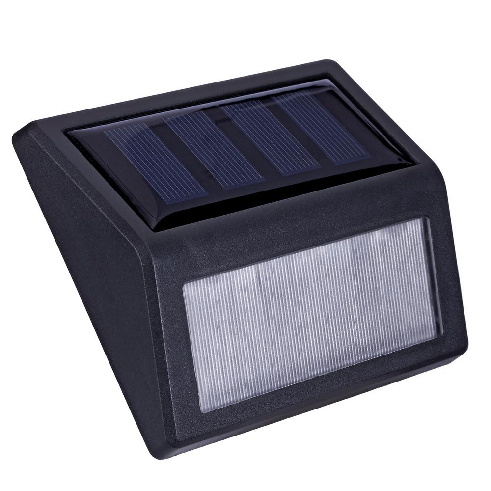 Hampton Bay Solar Black LED Stair Light 10 Lumens 4 Pack HD41247 Garland Home Center