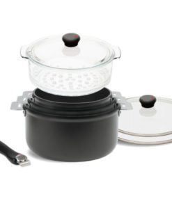CRISTEL Cookway 8-Piece Aluminum Nonstick Sauce Pot Set in Gray CWTEST8P