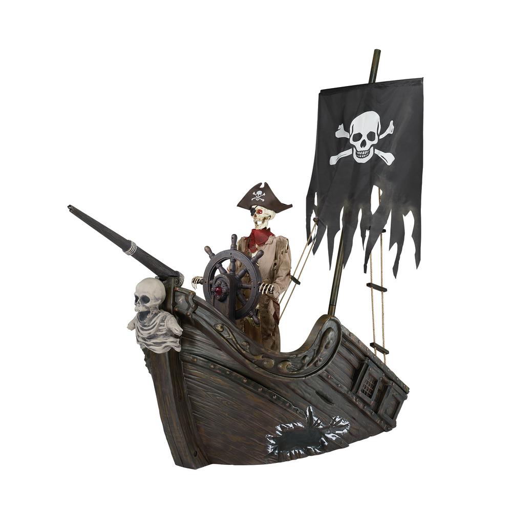 Pirate Ship Halloween Decoration
 Halloween Outdoor 116 In Pirate Ship With Animated Steering Wheel