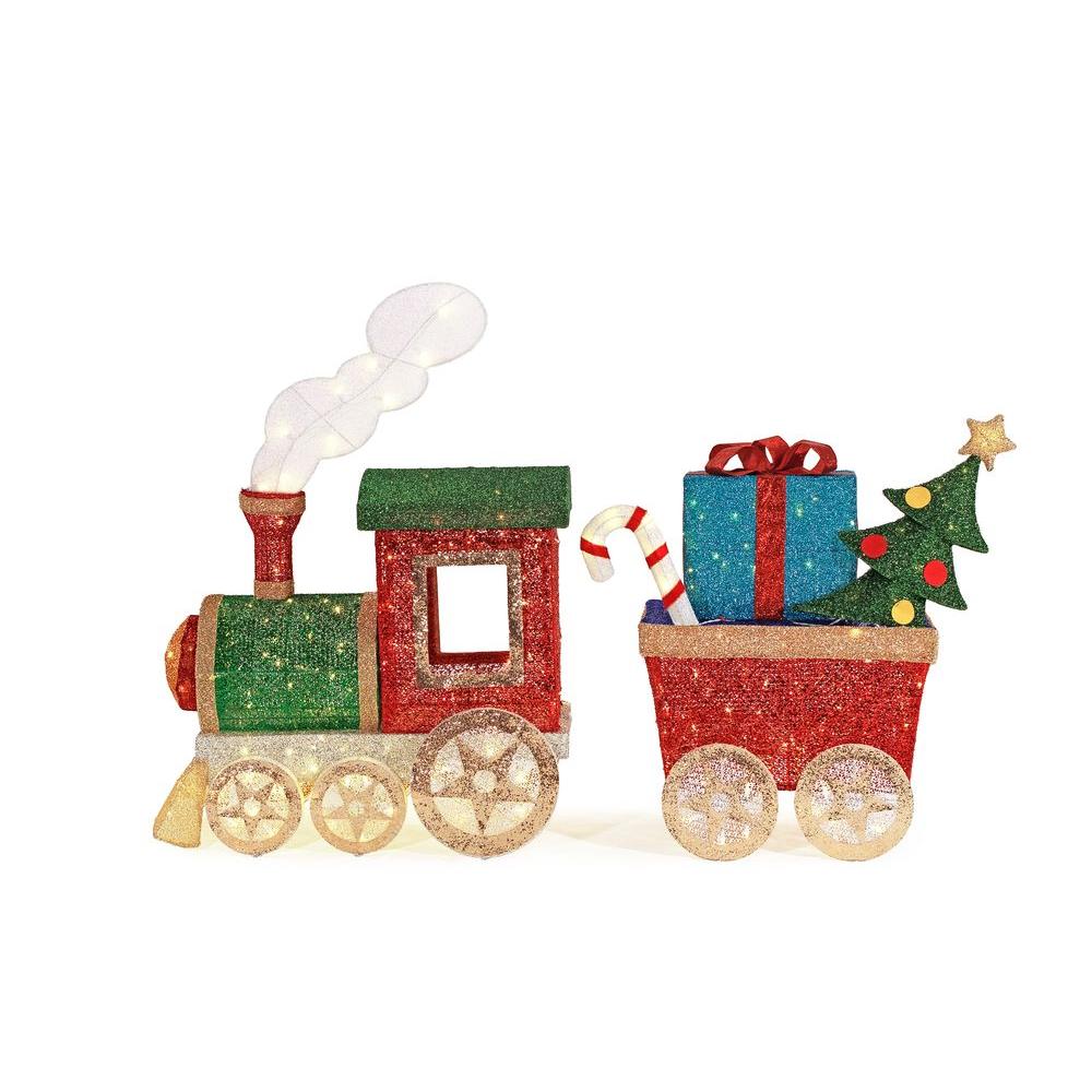 Home Accents Holiday 4FT LED Mesh String Christmas Train Set Yard