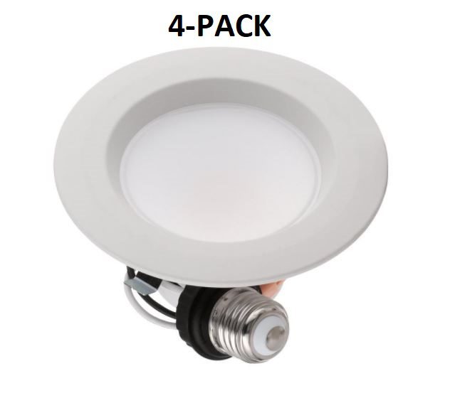 4PACK Commercial Electric 4 in. Color Selectable Integrated LED Recessed Trim Garland Home Center