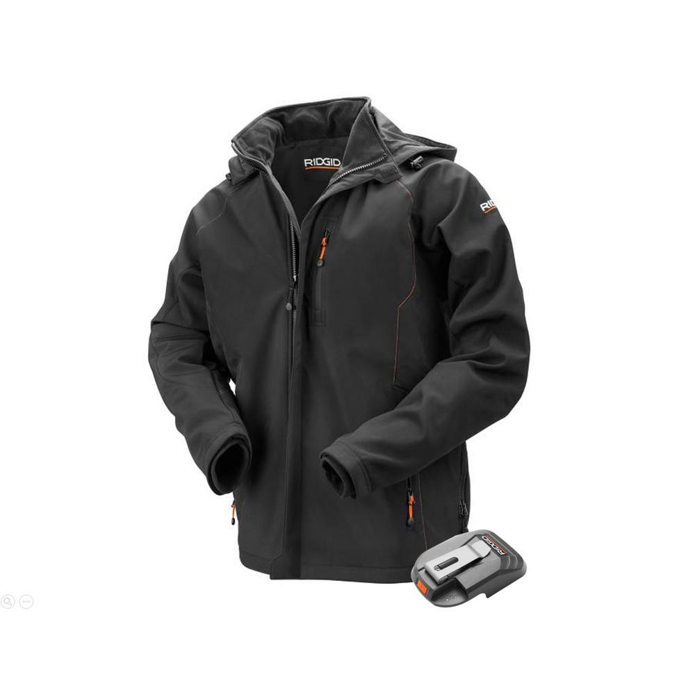 RIDGID Men’s XL Black 18V LithiumIon Cordless Heated Jacket No Battery