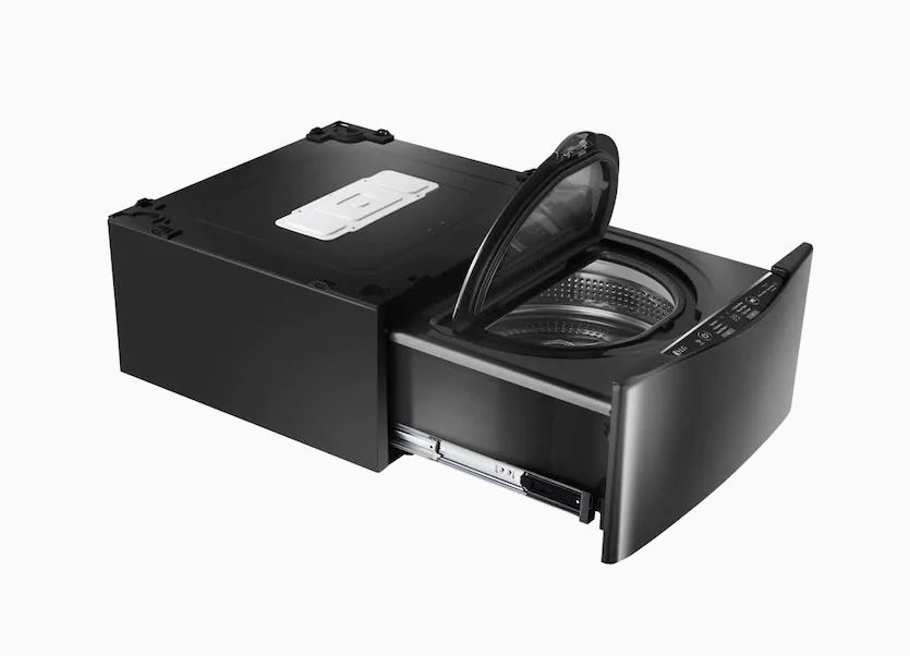 LG SideKick 1cu ft 27in Pedestal Washer WD100CK Black Stainless Steel