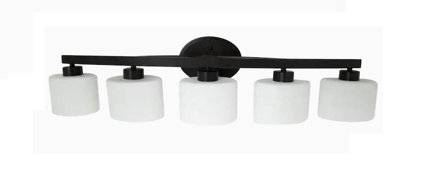 Allen + Roth Merington 5-Light Bronze Transitional Vanity Light Bar ...