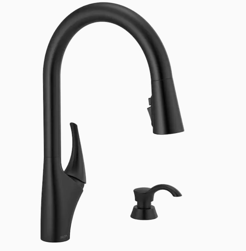 Delta Anderson Matte Black 1Handle PullDown Kitchen Faucet 19998Z