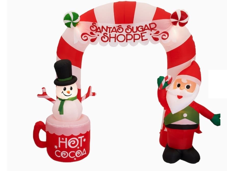 Gemmy 7.5ft Lighted Santa Christmas Inflatable Archway 117196