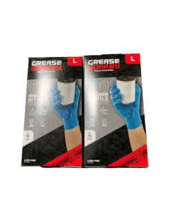2-PACK Grease Monkey Large 4 mil 100pk NITRILE Gloves No-Latex Powder-Free Blue
