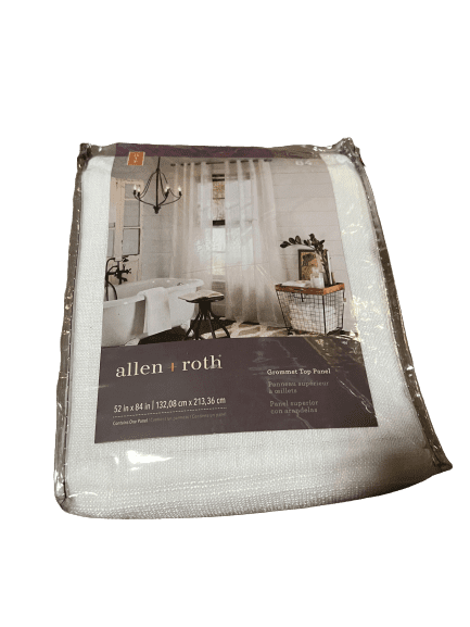 allen + roth Palma 84-in White Polyester Grommet Semi-Sheer Single ...