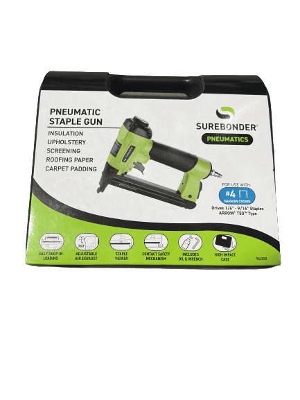 Surebonder 9600B Pneumatic Heavy Duty Stapler with Case, T-50 Type 