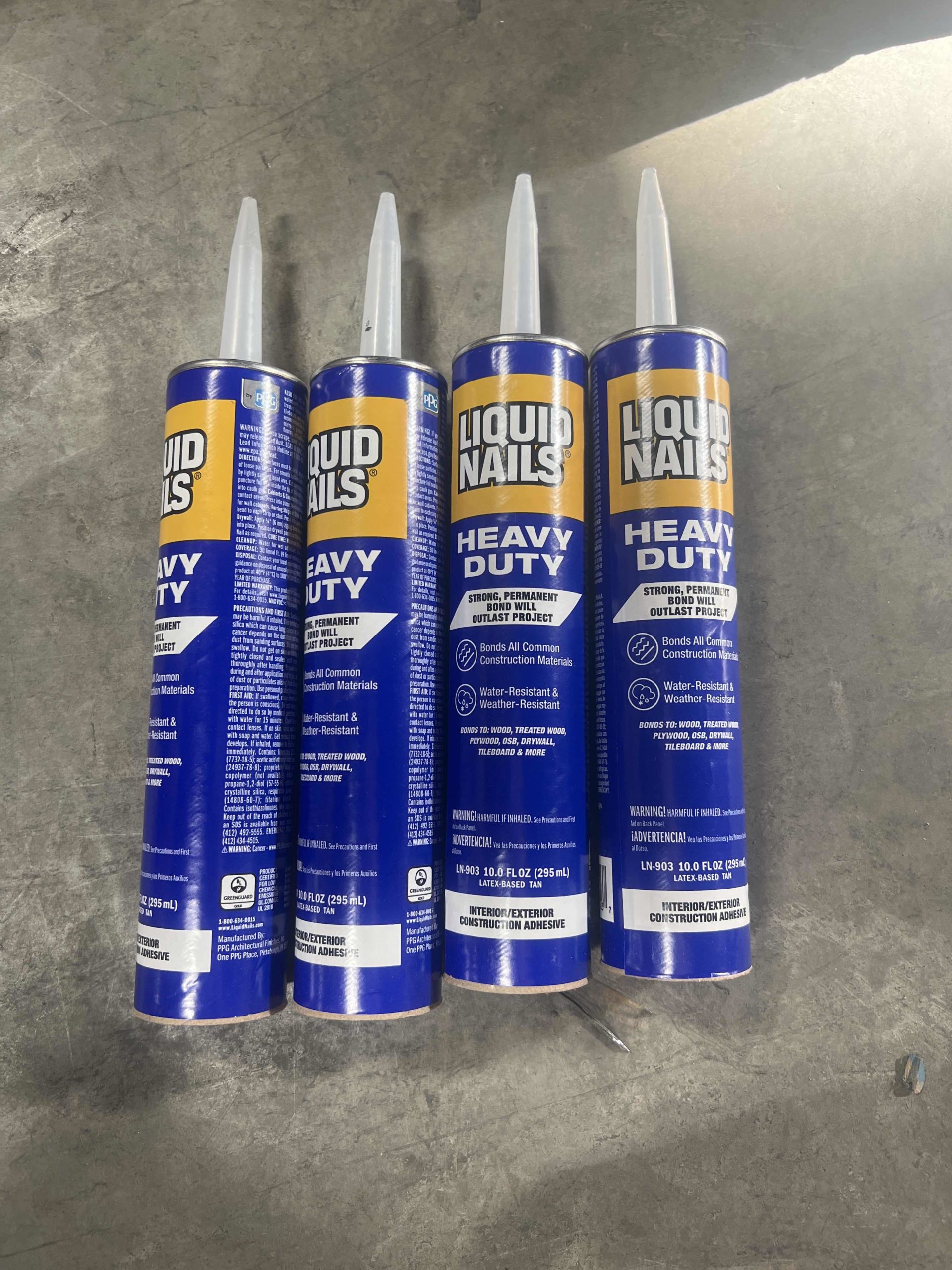 LOT OF 4 LIQUID NAILS Heavy Duty 10-oz Construction Adhesive – Garland ...