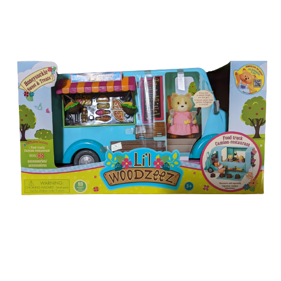 Li’l Woodzeez Toy Food Truck with Accessories 89pc Honeysuckle Sweets