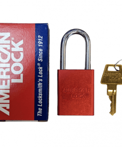 American Lock Padlock Solid Alum 1-1/2 Red Keyed Alike A1106KARED