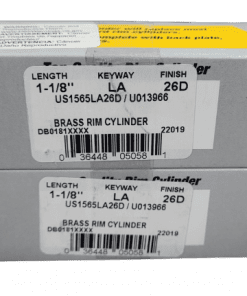 2-PACK US Lock Rim Cylinder Solid Brass LA Keyway Chrome KA2