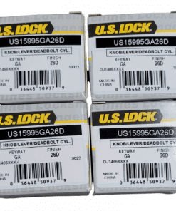 4-PACK - US Lock Knob/Deadbolt Cylinder Universal GA Keyway Chrome KA2