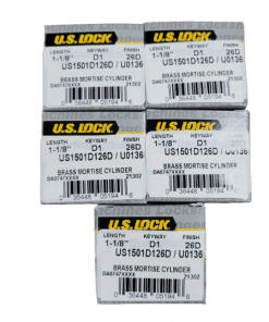 5-PACK US Lock 1-1/8 in. Yale Cam D1 Keyway Chrome KA2 Mortise Cylinder