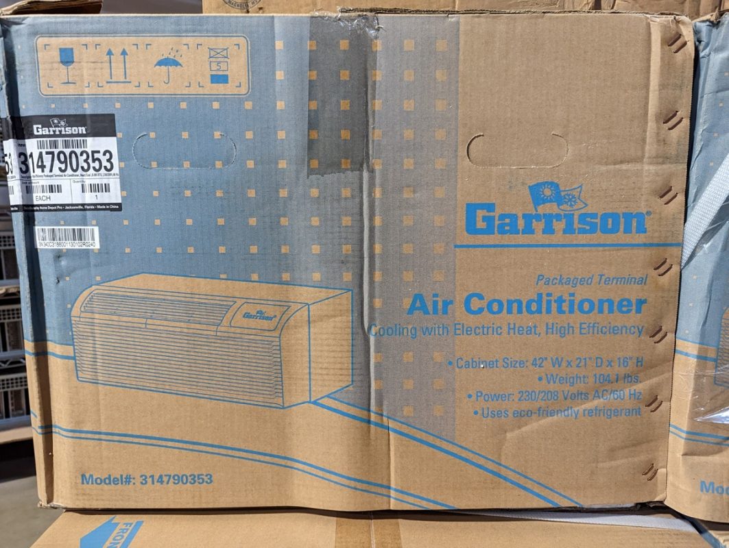 Garrison 9000 BTU Packaged Terminal Air Conditioner EER 11.3 230Volt