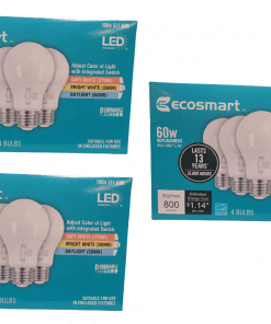 12-Pack EcoSmart 60-Watt Equivalent A19 Dimmable LED Light Bulb, Selectable CCT