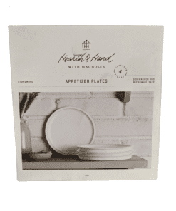 Hearth & Hand Magnolia 4pk Rim Stoneware Appetizer Plate Set Matte Sour Cream