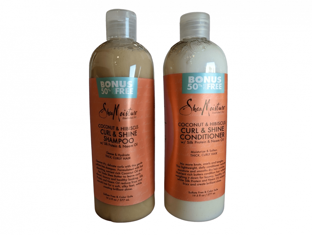 SheaMoisture Coconut & Hibiscus Curl and Shine Curly Hair Shampoo + Conditioner Garland Home