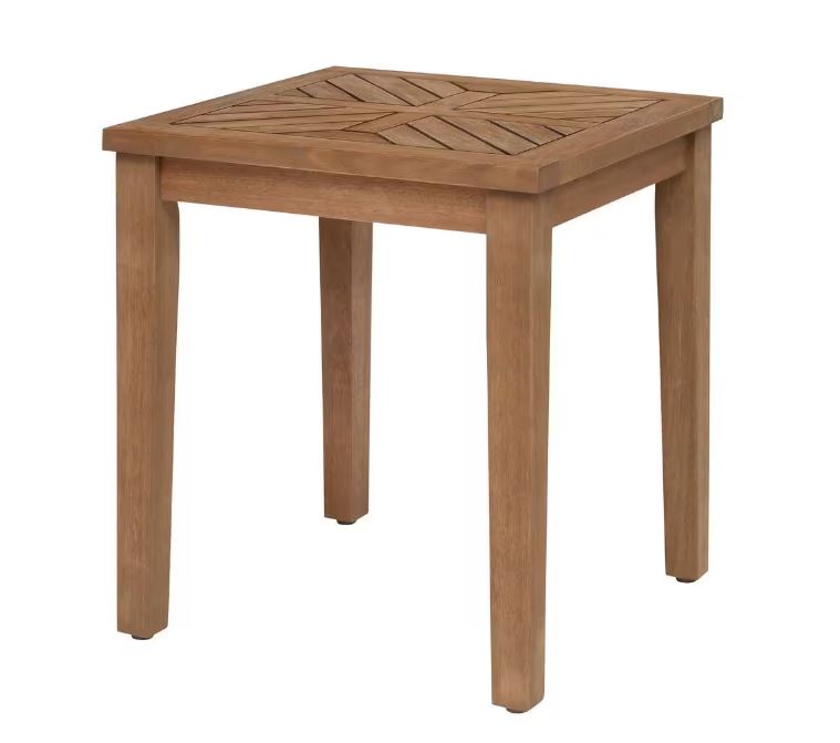Hampton Bay 21.65 in. Woodford Eucalyptus Wood Outdoor Side Table