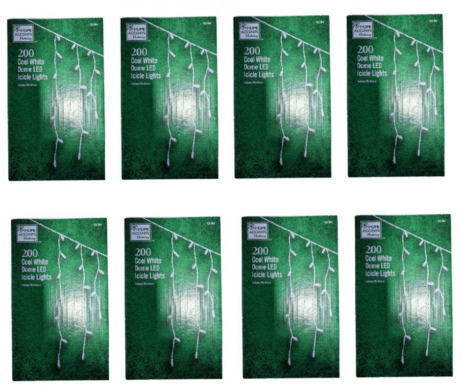 8PACK Home Accents Holiday 17.5 ft. 200Light Cool White Dome LED