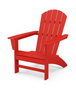 POLYWOOD Grant Park Traditional Curveback Outdoor Patio Adirondack Chair - Sunset Red