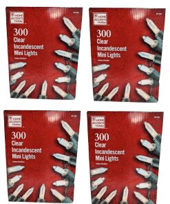 4-PACK Home Accents Holiday 300L Clear Incandescent Mini Lights