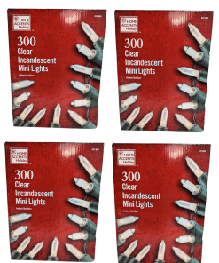 4-PACK Home Accents Holiday 300L Clear Incandescent Mini Lights