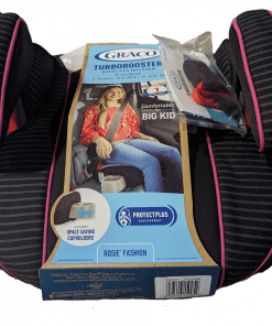 Graco Backless Booster Car Seat - Black / Pink Rosie's Fashion 40lbs - 100lbs