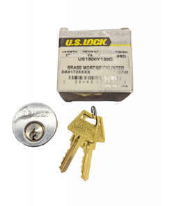 5-PACK US Lock Mortise Cylinder 1 in. YA Keyway Chrome US1500Y126D
