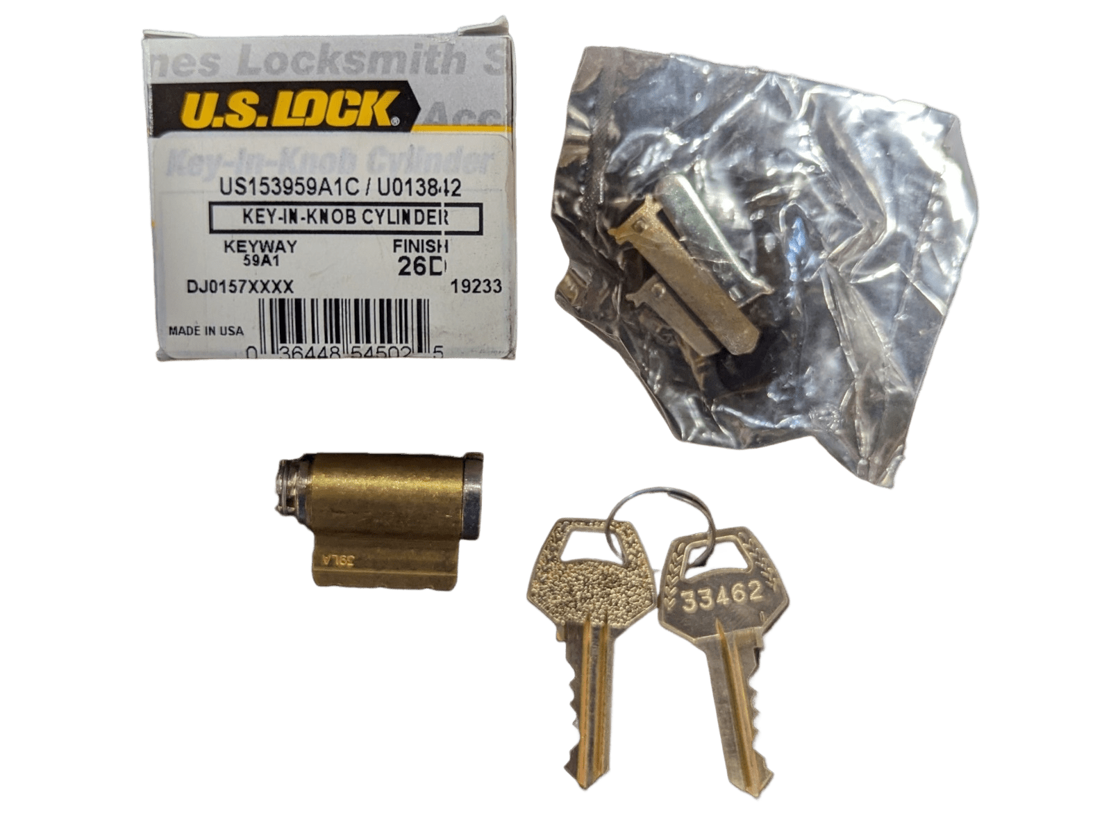 7PACK US Lock KeyInKnob Cylinder 59A1 Keyway US153959A1C Garland