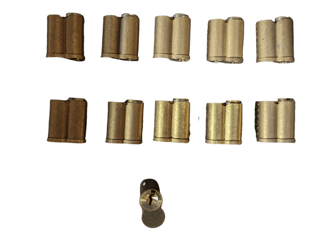 11PACK Arrow “A” Keyway 6Pin IC Core Dull Brass 100CRUC