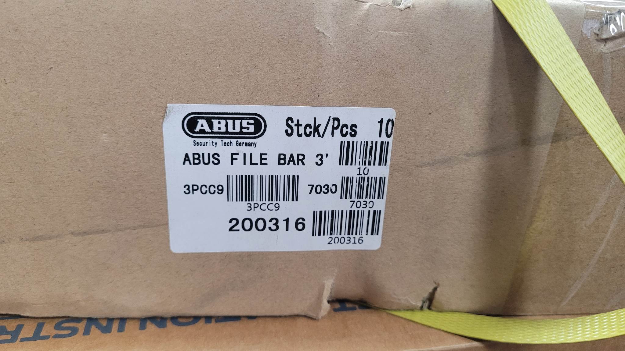 ABUS 3′ File Locking Bar in Silver Powder Coat High Security 3PCC9 Garland Home Center