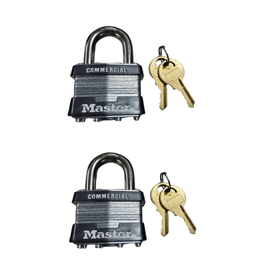 2PACK Master Lock Commercial Padlock Keyed Alike Heavy Duty 1KA