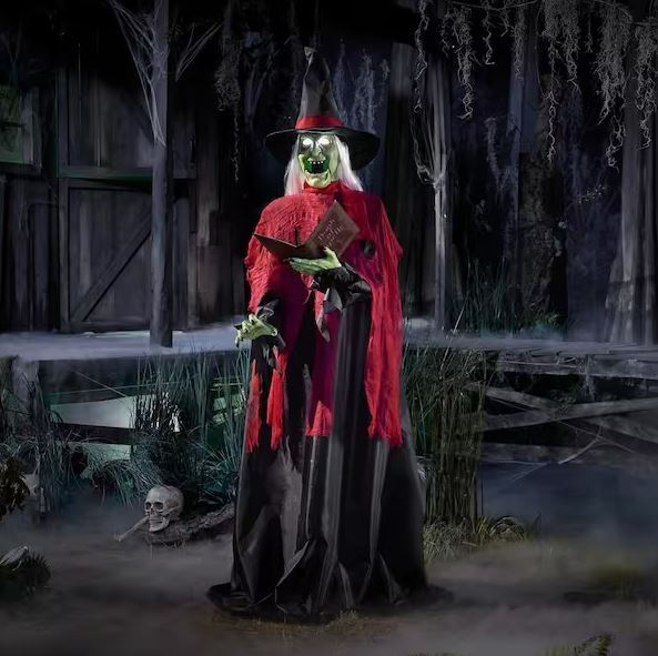 Home Accents Holiday 6 ft. Animated Spellcasting Witch Garland Home