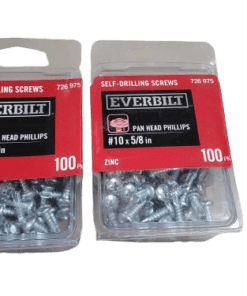 2-PACK Everbilt #10 x 5/8" Phillips Pan Head Sheet Metal Screw (100-Pack)
